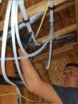 pexrepipeup Pex Pipe
We are certified contractor recognized by Uponor as having successfully completed the AquaPEX® training course. Pext is resistant to freezing, meets most codes, can handle any normal domestic water temperature and application, pressure resistant, adaptable, flexible, shares many fittings with copper and so may be mixed into copper systems.